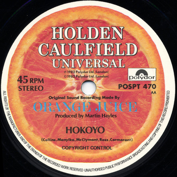 Orange Juice (3) : Two Hearts Together / Hokoyo (10", EP, Single)
