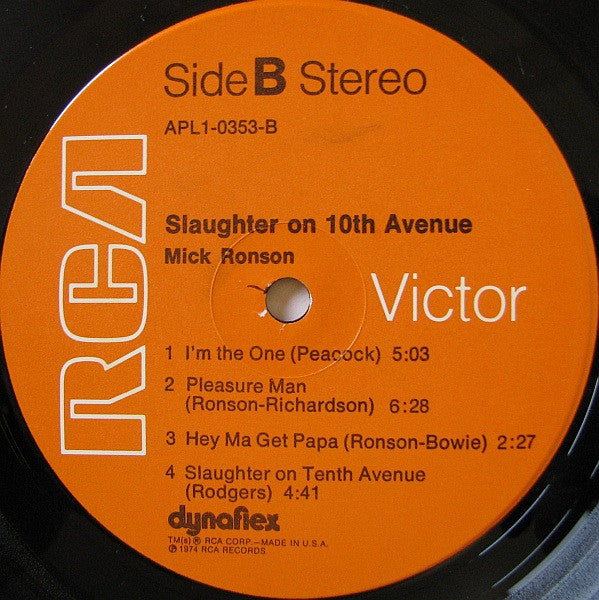 Mick Ronson : Slaughter On 10th Avenue (LP, Album, Ind)