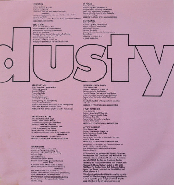 Dusty Springfield : Reputation (LP, Album)