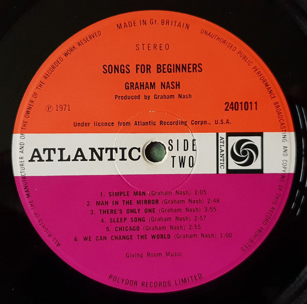 Graham Nash : Songs For Beginners (LP, Album)