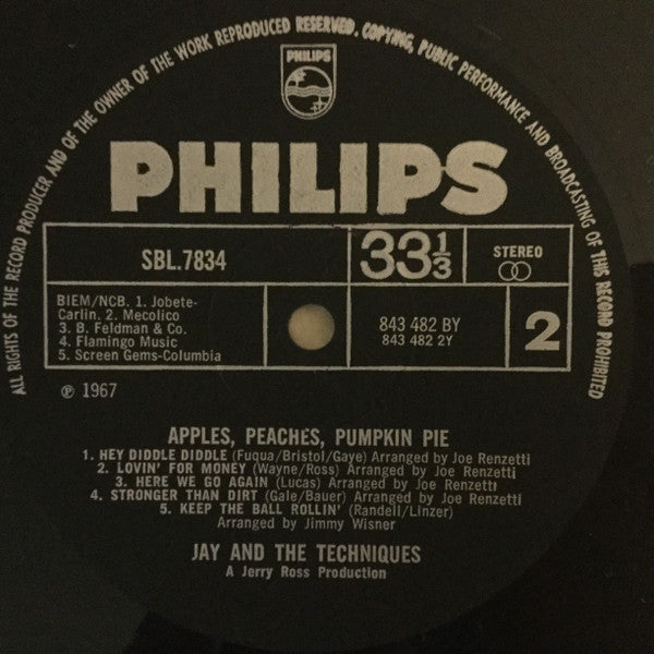 Jay And The Techniques* : Apples, Peaches, Pumpkin Pie (LP, Album)