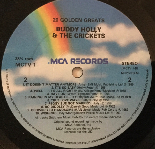 Buddy Holly & The Crickets (2) : 20 Golden Greats (LP, Comp)