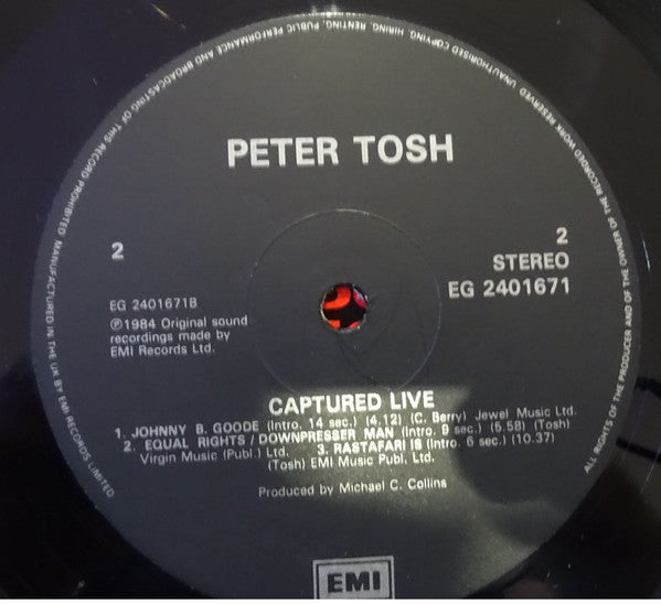 Peter Tosh : Captured Live (LP, Album)