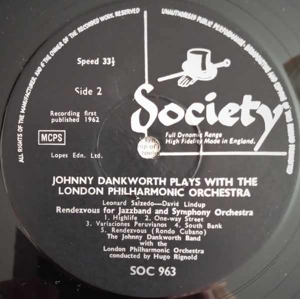Dankworth* And The London Philharmonic Orchestra Conducted By Hugo Rignold : Improvisation For Jazzband And Symphony Orchestra / Ebony Concerto / Rendezvous For Jazz Band And Symphony Orchestra (LP, Album)