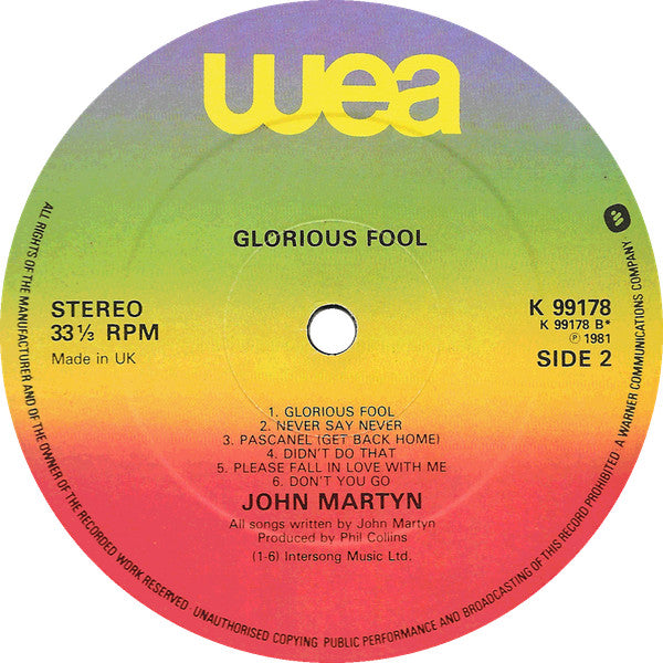 John Martyn : Glorious Fool (LP, Album)