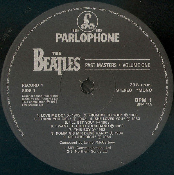 The Beatles : Past Masters Volumes One & Two (2xLP, Comp, Mono)
