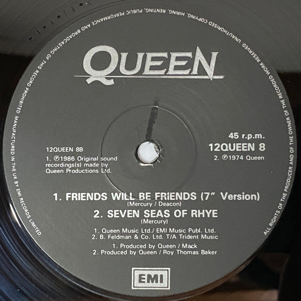Queen : Friends Will Be Friends (Extended Version) (12", Maxi)