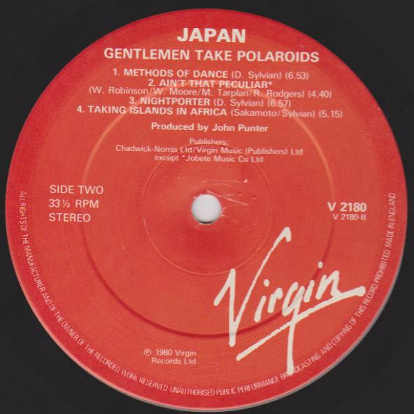 Japan : Gentlemen Take Polaroids (LP, Album, M/Print, CBS)