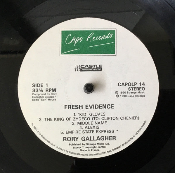 Rory Gallagher : Fresh Evidence (LP, Album, Gat)