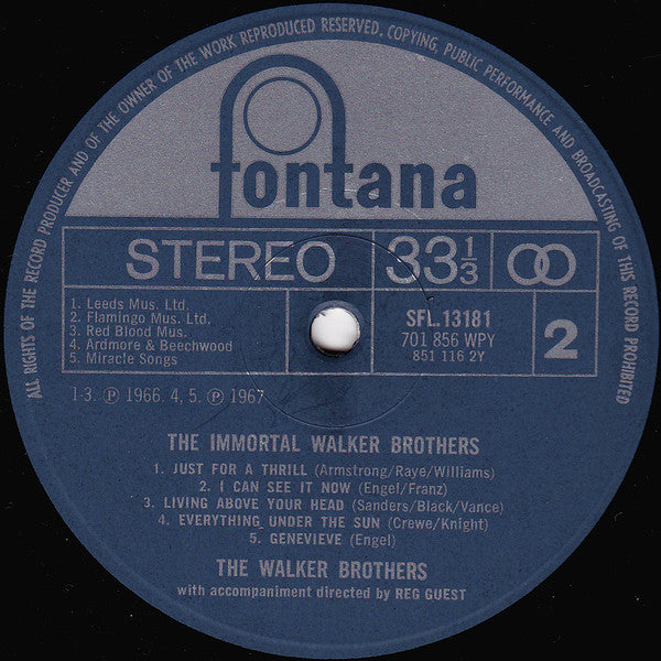 The Walker Brothers : The Immortal Walker Brothers (LP, Comp)
