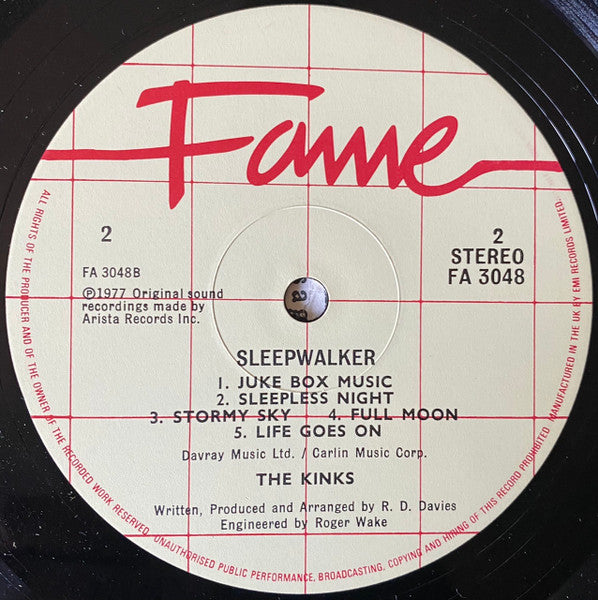 The Kinks : Sleepwalker (LP, Album, RE)