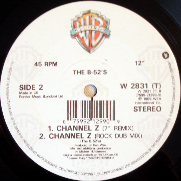 The B-52's : Channel Z (12", Single)
