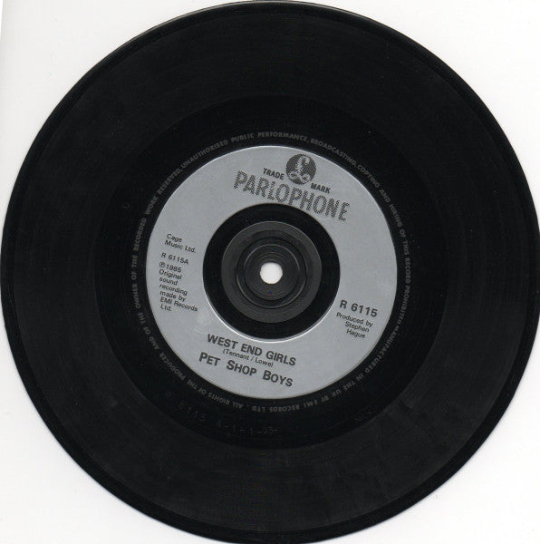 Pet Shop Boys : West End Girls (7", Single, Sil)