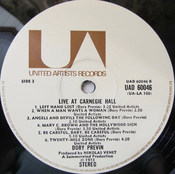 Dory Previn : Carnegie Hall – In Concert April 18, 1973 8 PM (2xLP, Album, Gat)