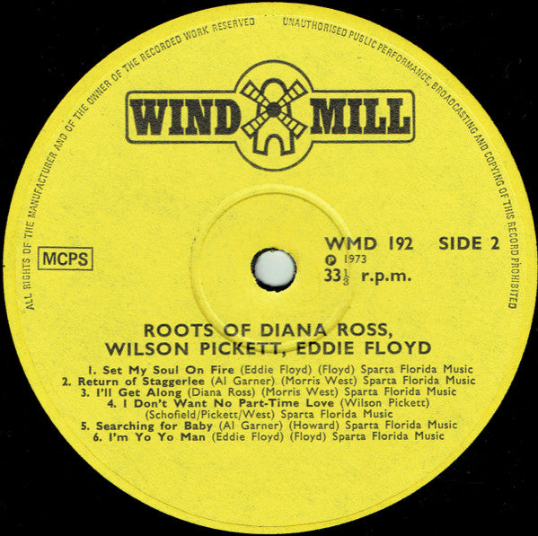 Various : Roots Of Diana Ross,Wilson Pickett,Eddie Floyd (LP, Comp, Mono)