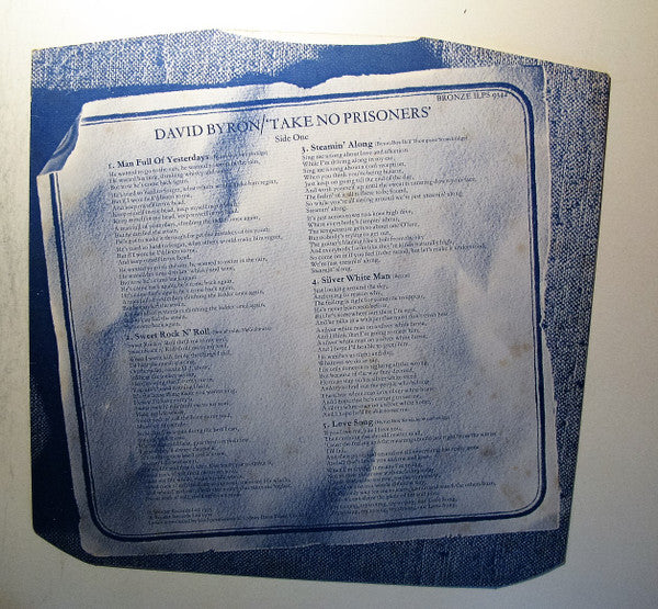 David Byron : Take No Prisoners (LP, Album)