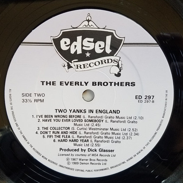 The Everly Brothers* : Two Yanks In England (LP, Album, RE)