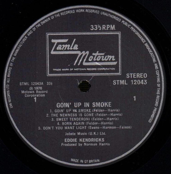 Eddie Kendricks : Goin' Up In Smoke (LP, Album)