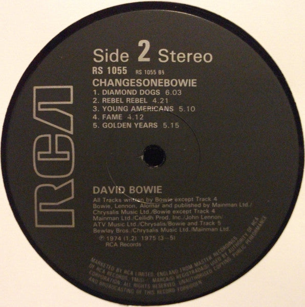 David Bowie : ChangesOneBowie (LP, Comp, RE, Bla)