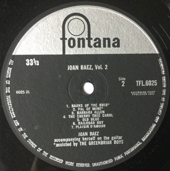 Joan Baez : Joan Baez, Vol. 2 (LP, Album)