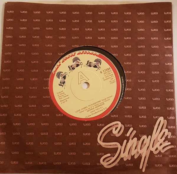 George Harrison : Love Comes To Everyone (7", Single)
