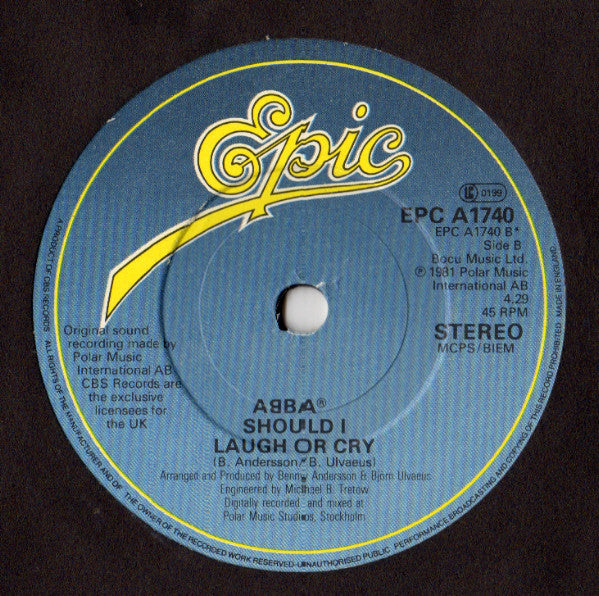 ABBA : One Of Us (7", Single, Pap)