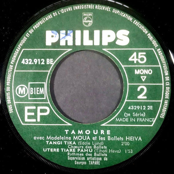 Madeleine Moua Et Les Ballets Heiva : Tamouré 3° Série (7", EP)