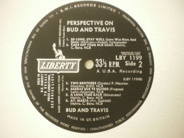 Bud & Travis* : Perspective On Bud & Travis (LP, Album, Mono)