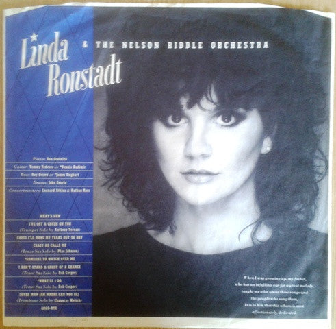 Linda Ronstadt & The Nelson Riddle Orchestra* : What's New (LP, Album)