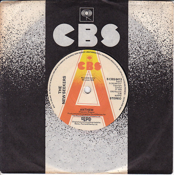 The New Seekers : Anthem (7", Single, Promo)