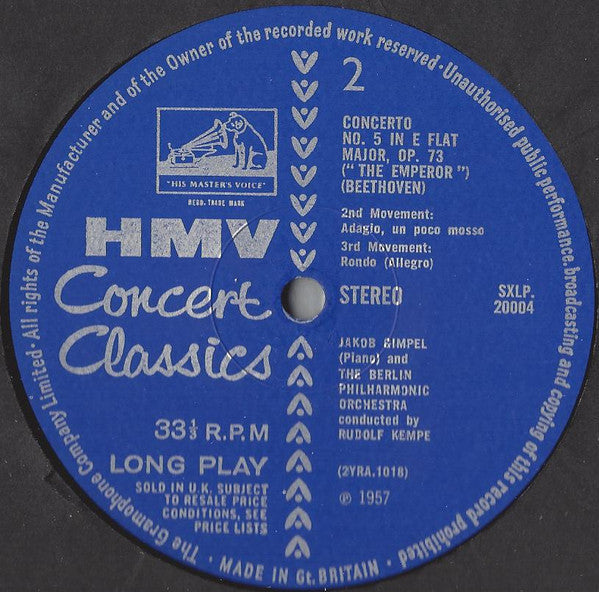 Beethoven*, Jakob Gimpel, Berlin Philharmonic Orchestra*, Rudolf Kempe : Emperor Concerto (LP, RE)