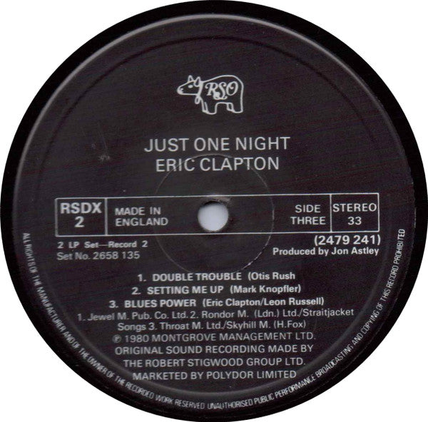Eric Clapton : Just One Night (2xLP, Album, Gat)