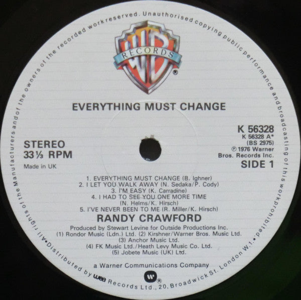 Randy Crawford : Everything Must Change (LP, Album)