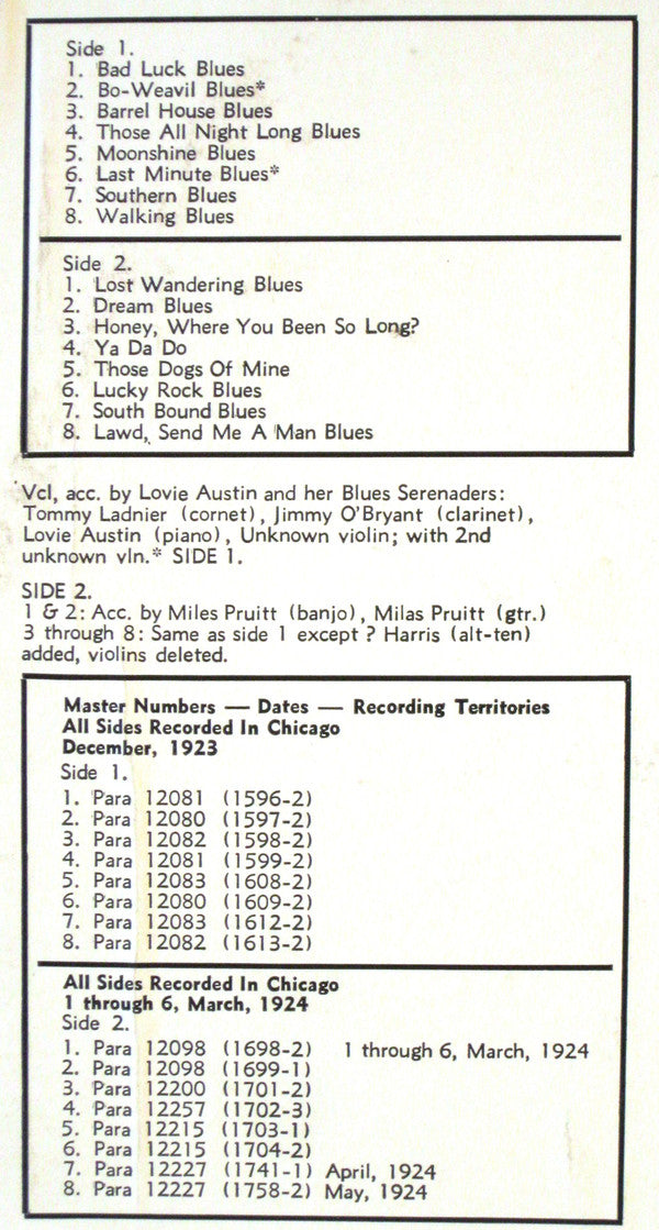 Ma Rainey : Queen Of The Blues (Volume 3 1923-1924) (LP, Comp)