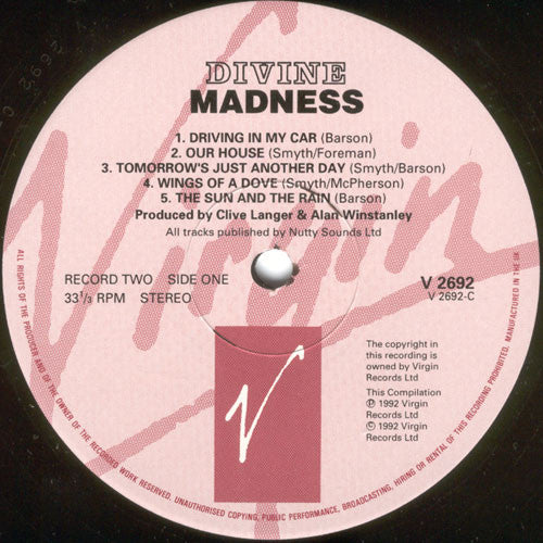 Madness : Divine Madness (2xLP, Comp, Pin)