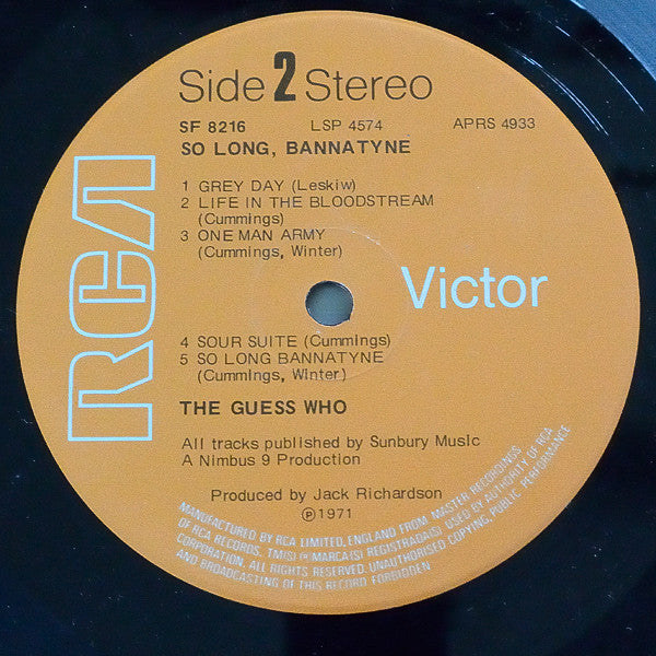 The Guess Who : So Long, Bannatyne (LP, Album)