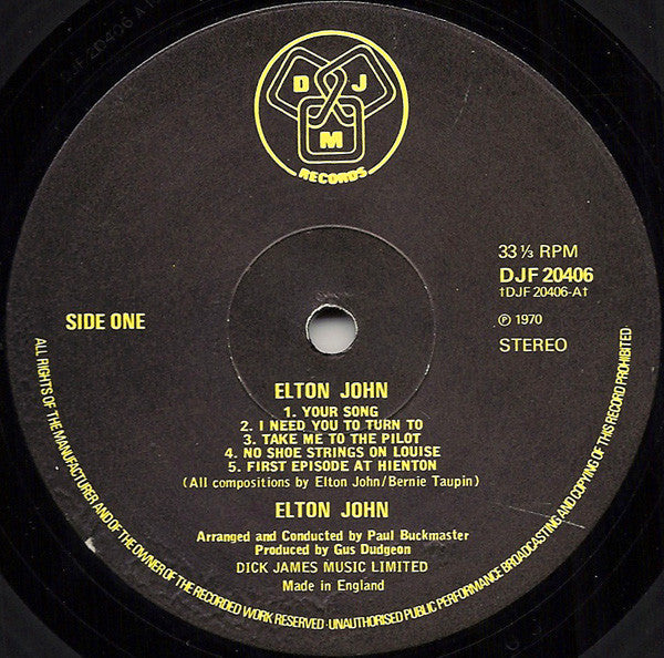 Elton John : Elton John (LP, Album, RE, Gat)