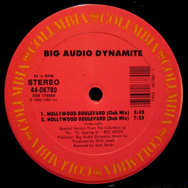 Big Audio Dynamite : V. Thirteen (Remix) (12", Single)