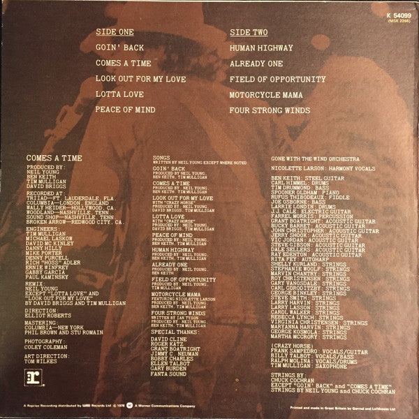 Neil Young : Comes A Time (LP, Album, WEA)