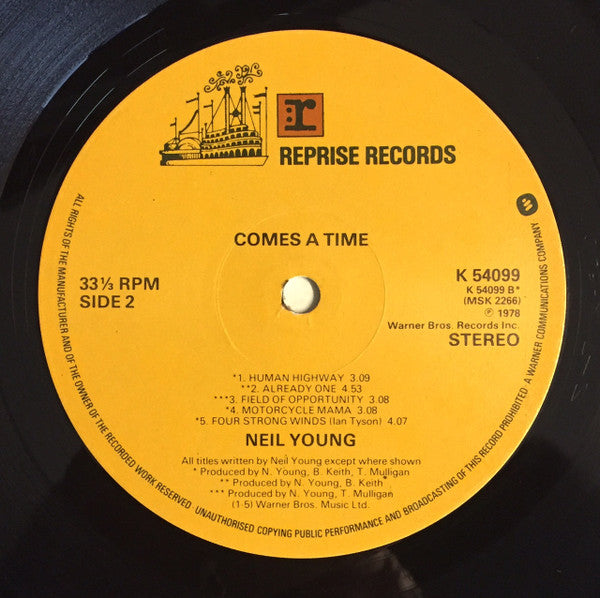 Neil Young : Comes A Time (LP, Album, WEA)