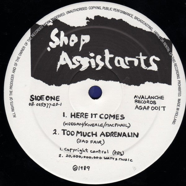 Shop Assistants : Here It Comes (12", Single)