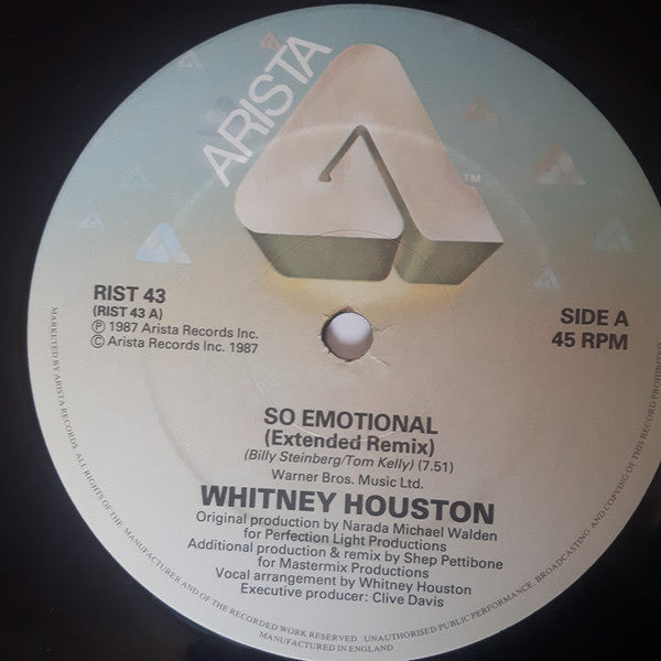 Whitney* : So Emotional (Extended Remix) (12", Single)