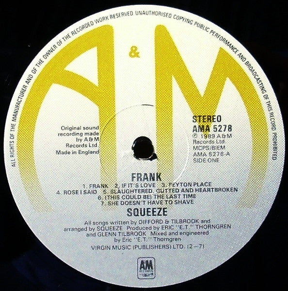 Squeeze (2) : Frank (LP, Album)