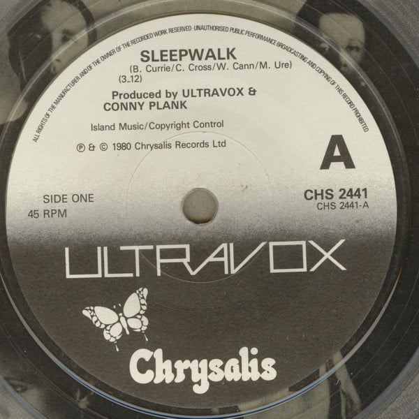 Ultravox : Sleepwalk (7", Single, Cle)