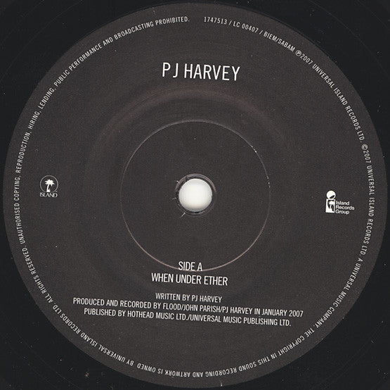 PJ Harvey : When Under Ether (7", Single)