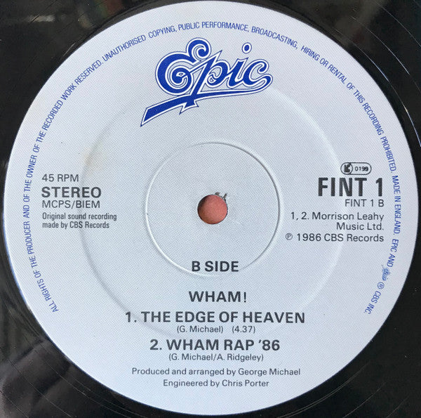 Wham! : The Edge Of Heaven (12", Single)