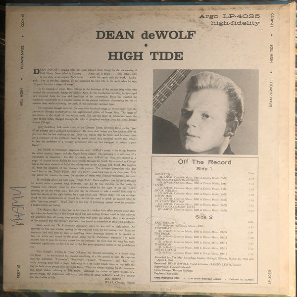 Dean de Wolf : High Tide (LP, Album)