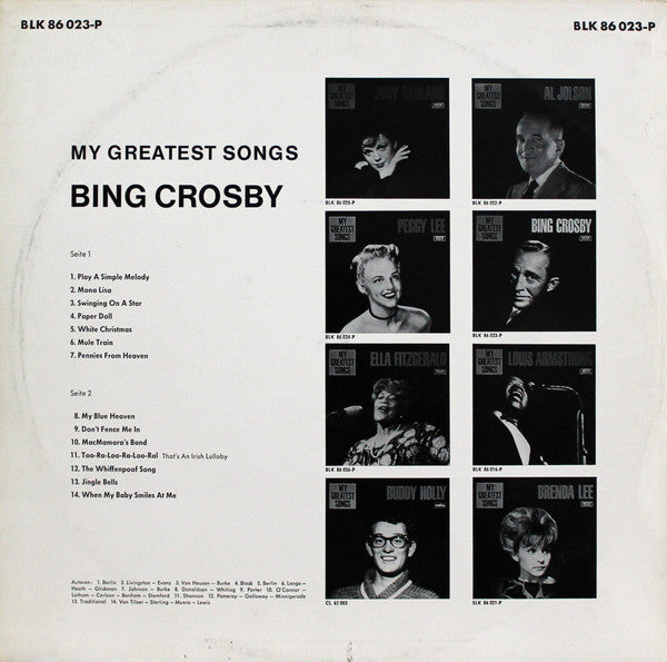 Bing Crosby : My Greatest Songs (LP, Comp, Mono)