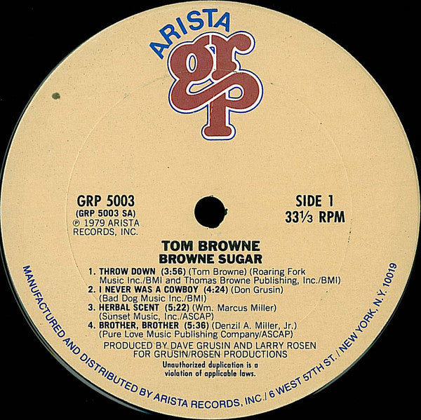Tom Browne : Browne Sugar (LP, Album, Pit)