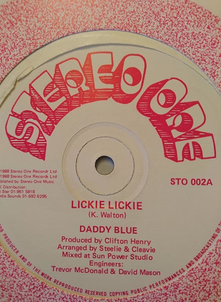 Daddy Blue / Eccleton Jarrett : Lickie Lickie / Cannot Stop (12", Single)